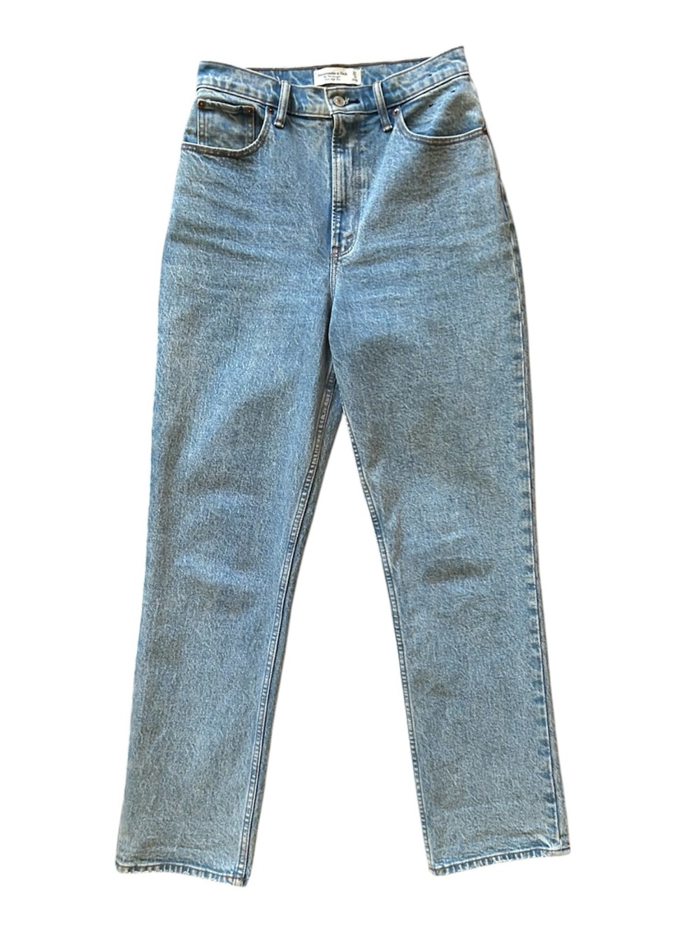Abercrombie & Fitch Curve Love Light Wash The 90s Ultra Straight-Leg Jeans